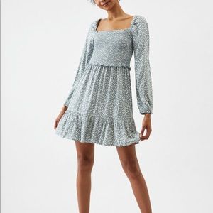 PACSUN LA Hearts Long Sleeve Smocked Bodice Dress